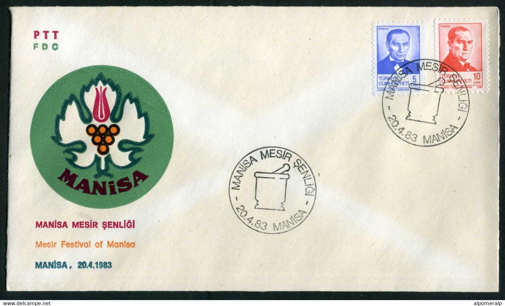 Türkiye 1983 Mesir Festival Of Manisa, Special Cover - Cartas & Documentos