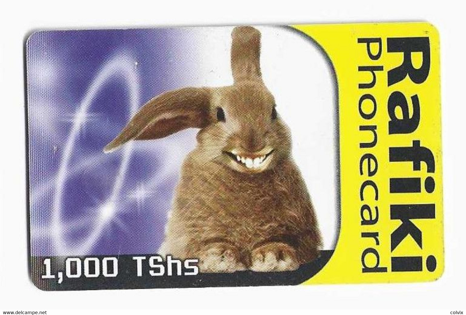 TANZANIE Ref MV Cards TAN-TT-28 1,000 Tshs RAFIKI RABBIT 2 LAPIN SIDA - Tanzanie