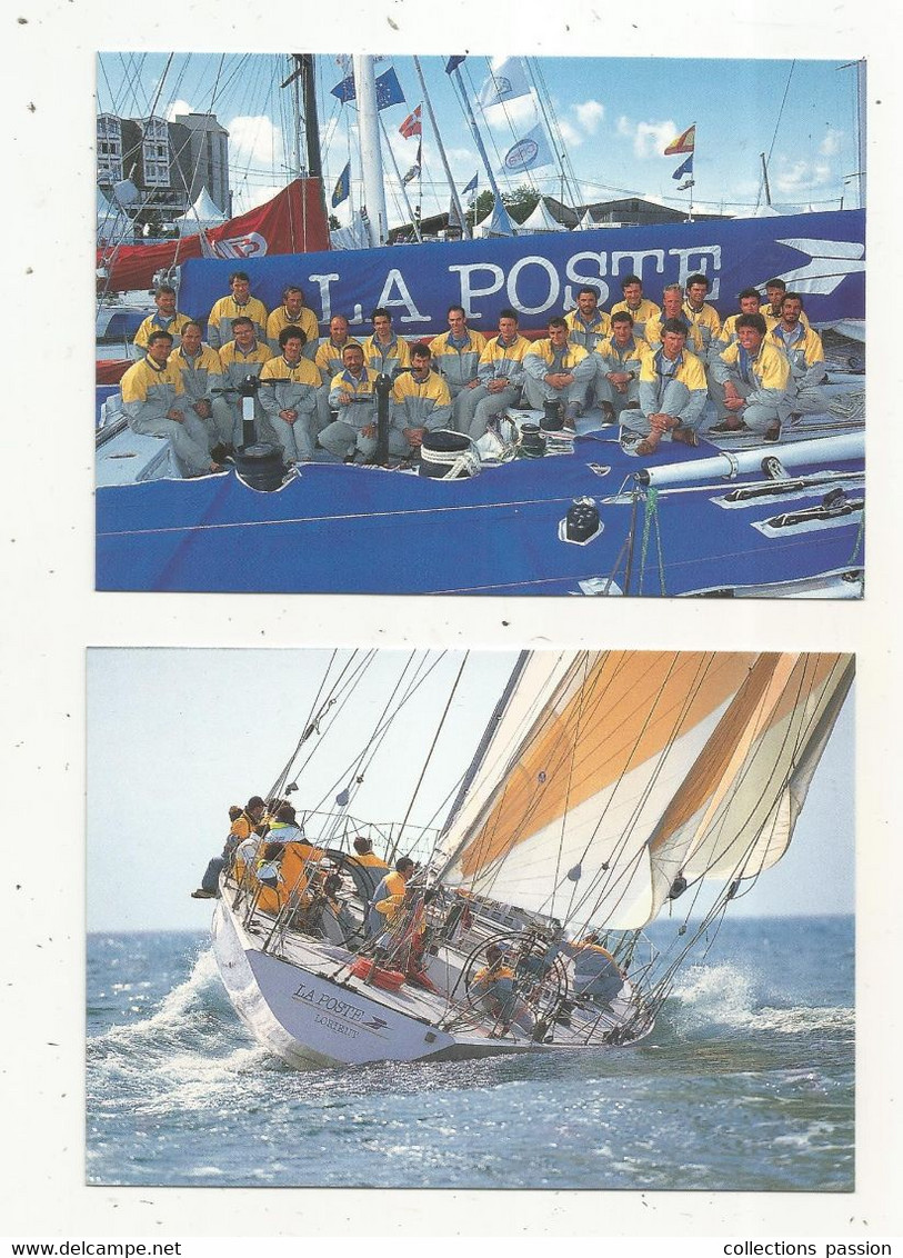 Cp,sports ,VOILE ,le MAXI-YACHT "LA POSTE" , Vierge , LOT DE 2 CARTES POSTALES - Segeln