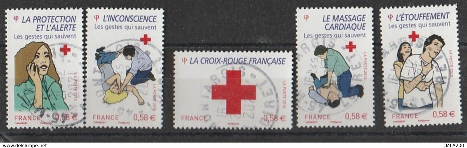 FRANCE 2010  TIMBRE ISSU Du Feuillet F 4520 Secouristes Croix-Rouge Française Oblitéré - Oblitérés