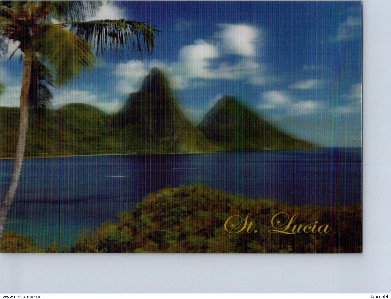 (1 G 14) Saint Lucia 3-D Postcard Posted To Australia - Many Stamps - Sainte-Lucie