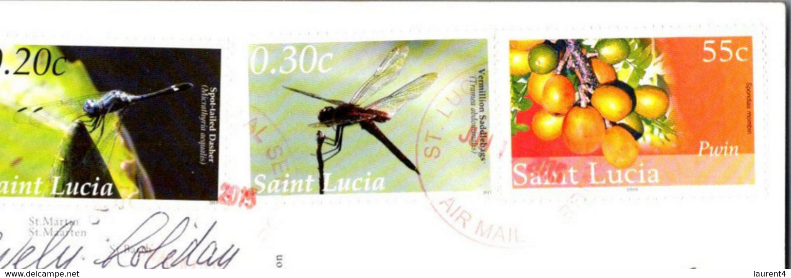 (1 G 14) Saint Lucia 3-D Postcard Posted To Australia - Many Stamps - Sainte-Lucie