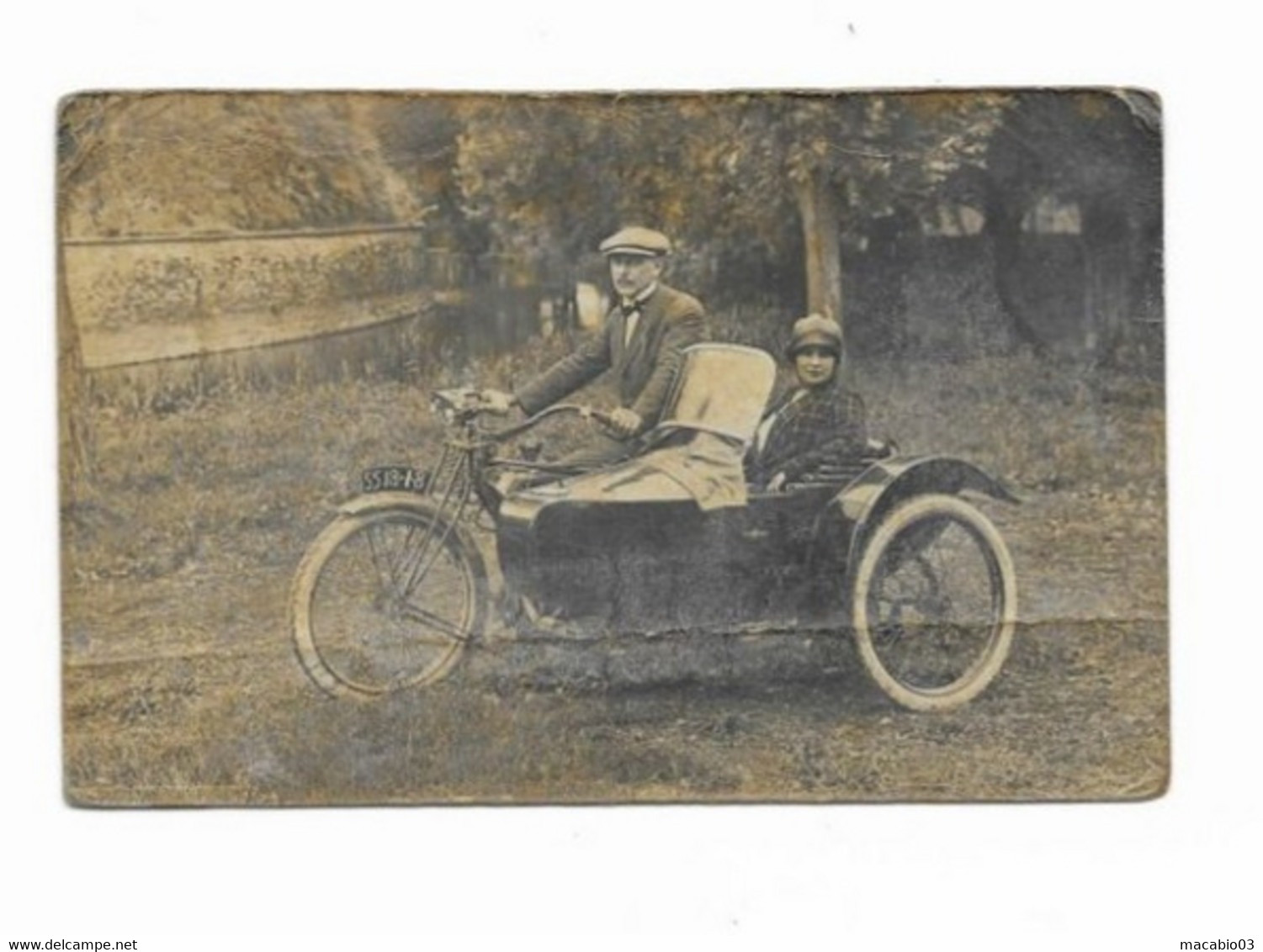 Transports- Carte Photo :  Side-car  Réf 8895 - Motos