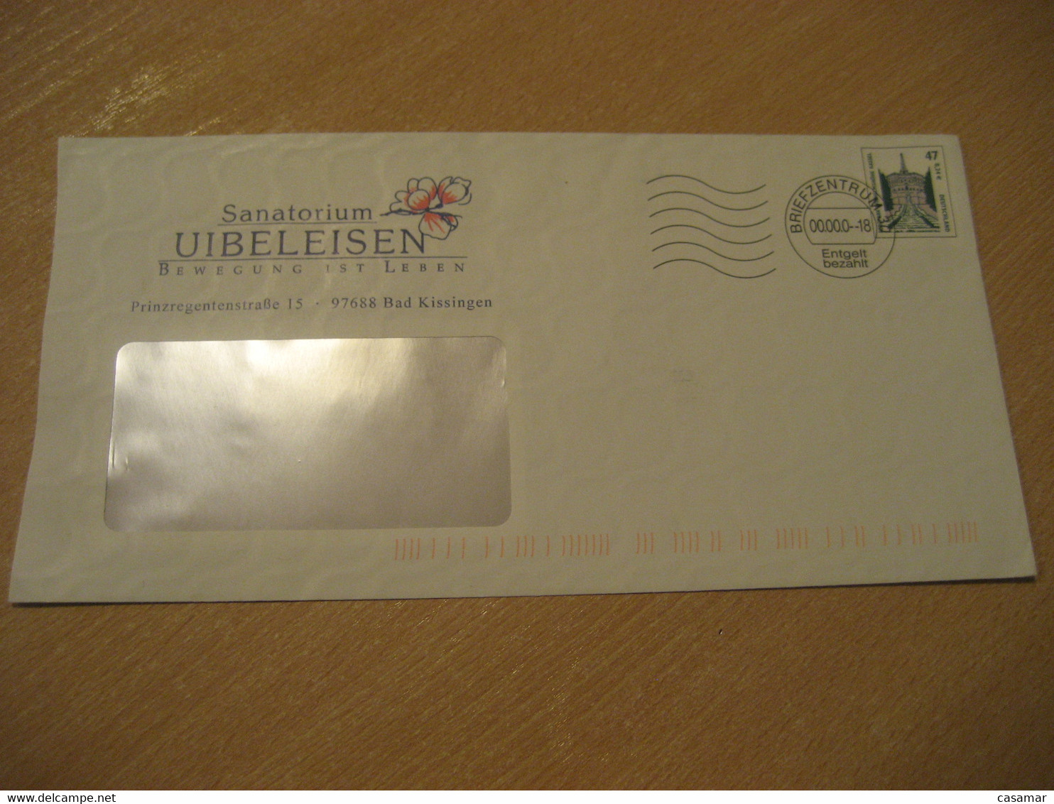 BAD KISSINGEN Sanatorium Uibeleisen Thermal Health Sante Cancel Postal Stationery Cover GERMANY - Thermalisme