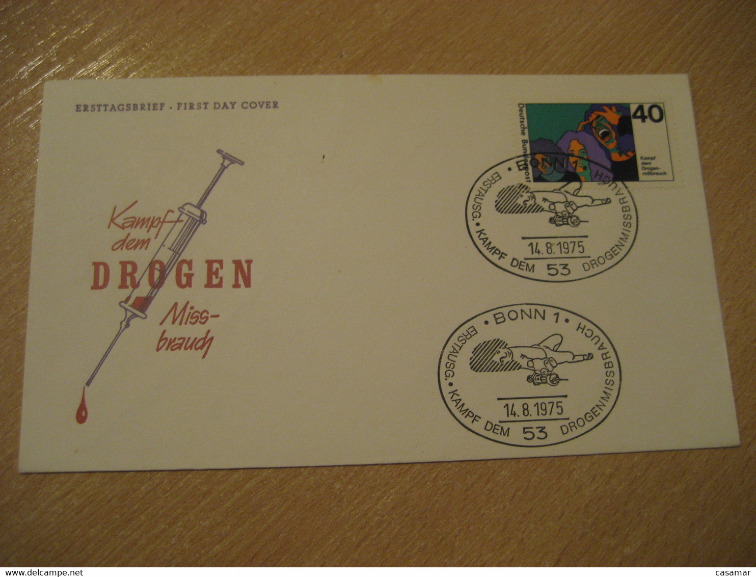 BONN 1975 Yvert 713 Fight Drug Abuse Toxicomanie Health Sante FDC Cancel Cover GERMANY - Drugs