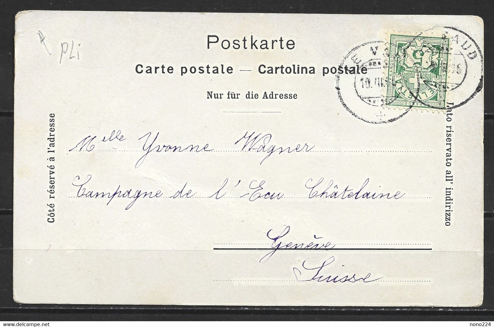 Carte P De 1906 ( Le Vaud / Le Collège ) - Le Vaud