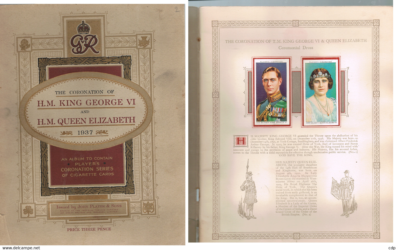 Album Chromos Jon Player's  King George VI Et Queen Elizabeth   1937 - Player's