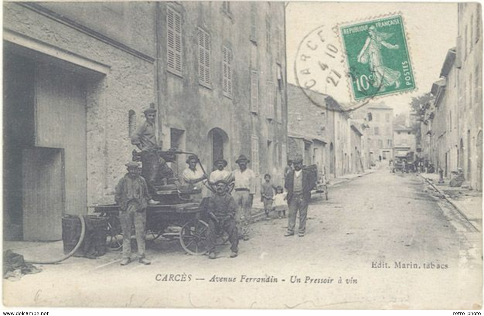 Cpa CARCES – Avenue Ferrandin – Un Pressoir à Vin - Carces