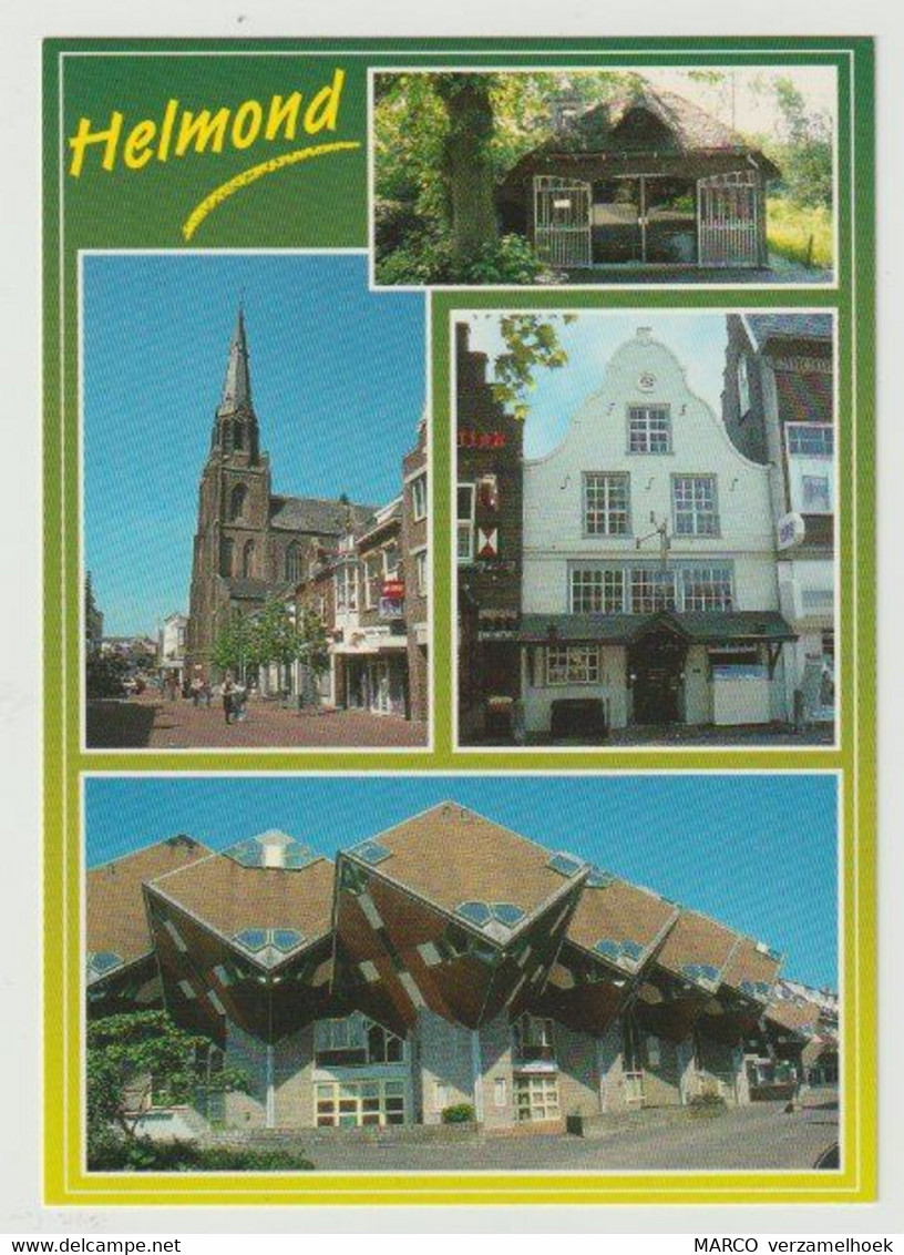 Postcard-ansichtkaart: Kapel-markt-speelhuis-kerk Helmond (NL) - Helmond