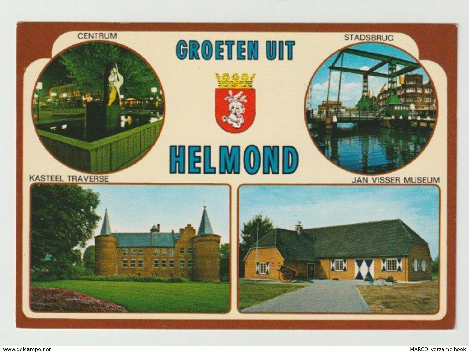 Postcard-ansichtkaart: Kasteel-centrum-veestraatbrug Helmond (NL) - Helmond