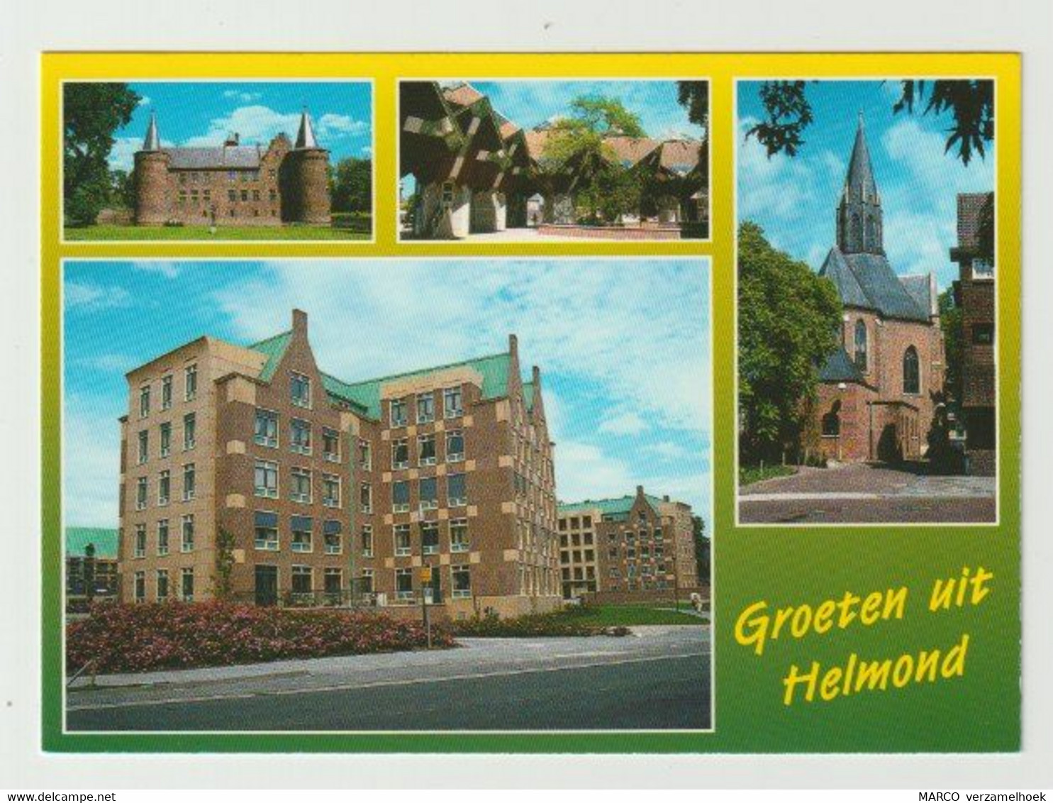 Postcard-ansichtkaart: Groeten Uit Helmond (NL) Kasteel-speelhuis-kerk - Helmond