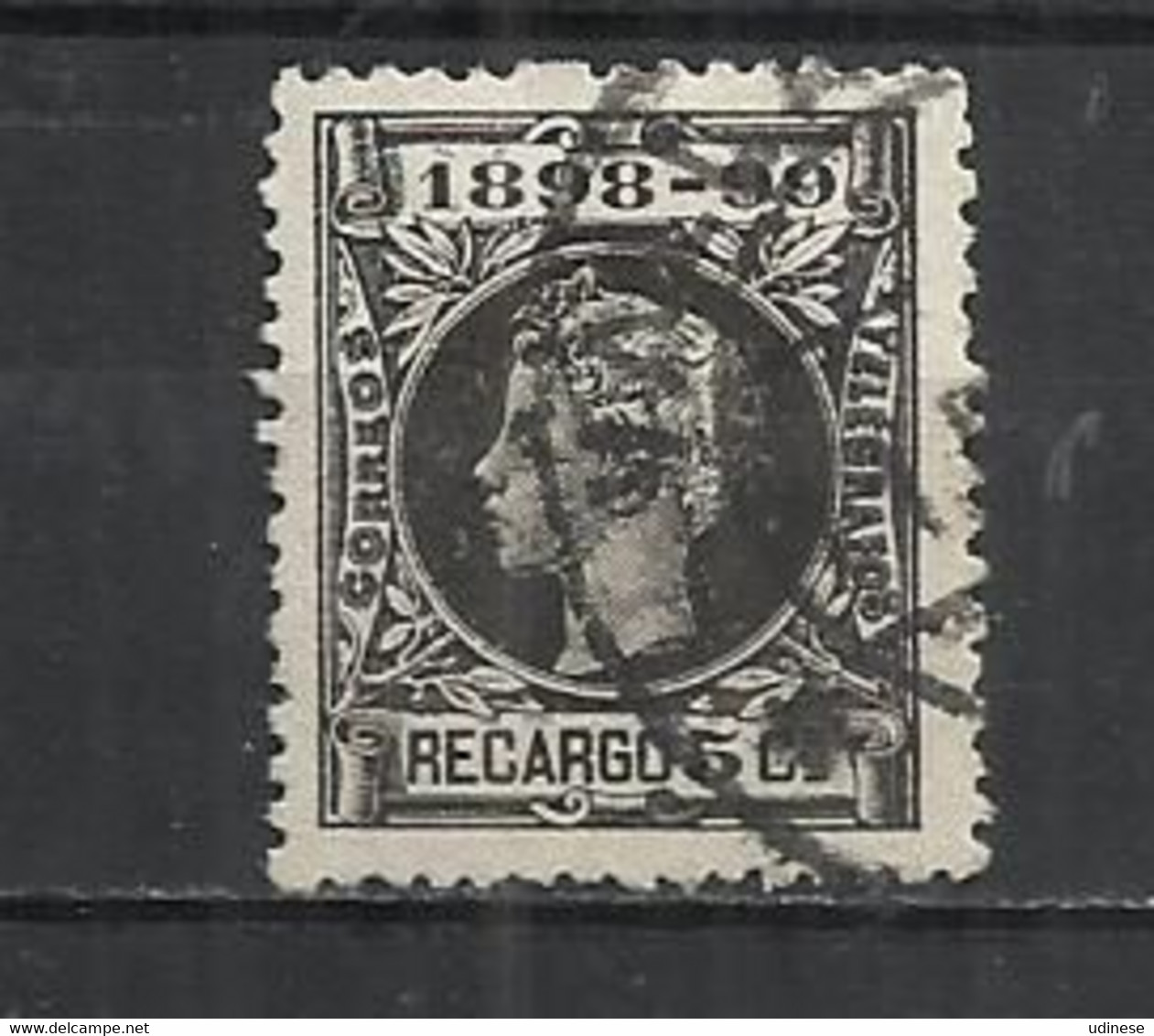 SPAIN 1898 - KING ALPHONSE III - WAR TAX - USED OBLITERE GESTEMPELT USADO - RARE - War Tax