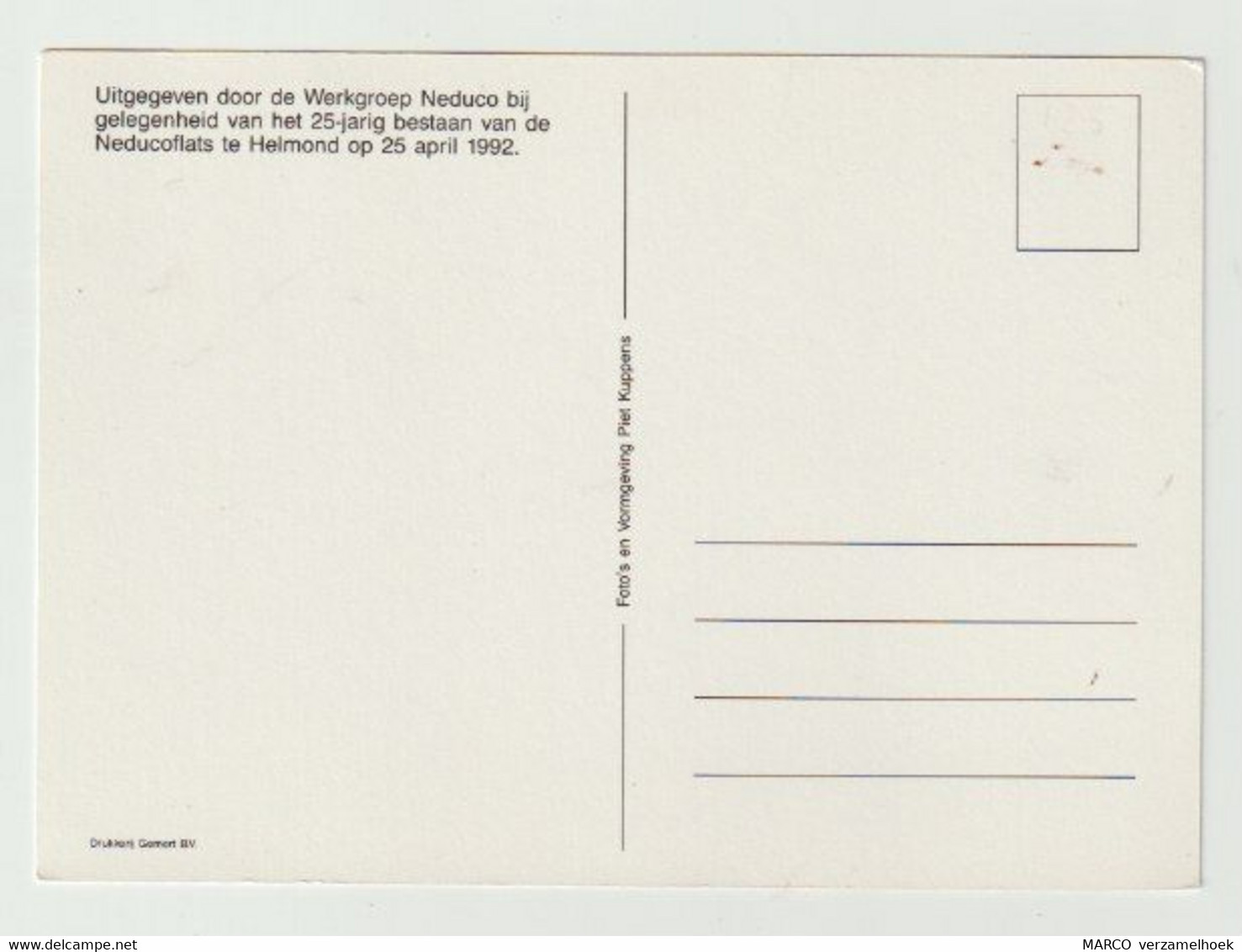 Postcard-ansichtkaart: 25 Jaar NEDUCO-flats Helmond (NL) 1992 - Helmond