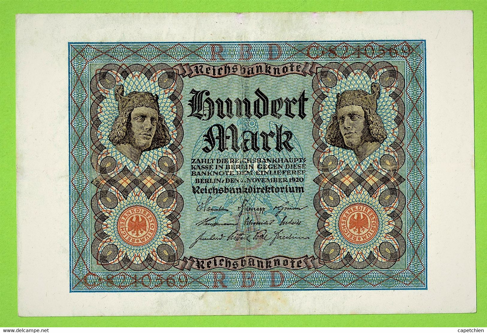 ALLEMAGNE / 100 MARK / 03/11/1920  / REICHSBANKNOTE - 100 Mark