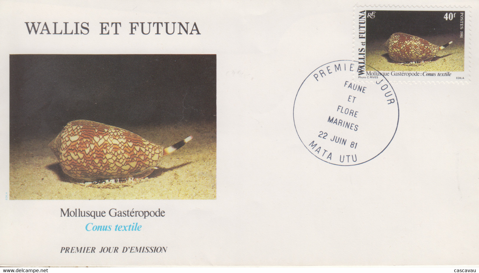 Enveloppe  FDC  1er  Jour    WALLIS  Et  FUTUNA     Faune   Et   Flore   Marines   1981 - FDC