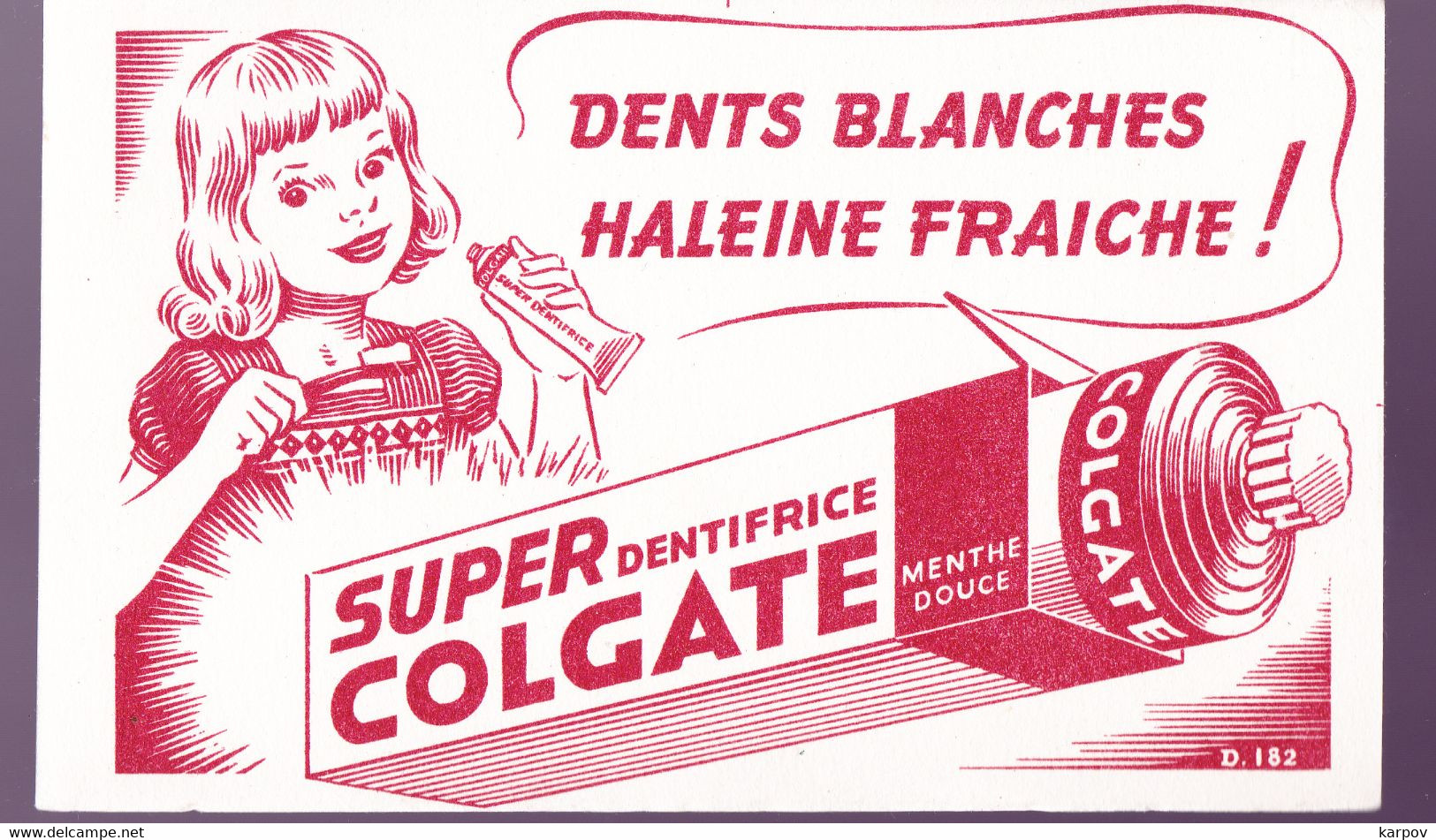 BUVARD - DENTIFRICE SUPER COLGATE - Produits Pharmaceutiques