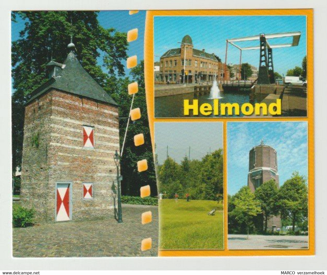 Postcard-ansichtkaart: Kasteel-veestraatbrug-watertoren Helmond (NL) - Helmond