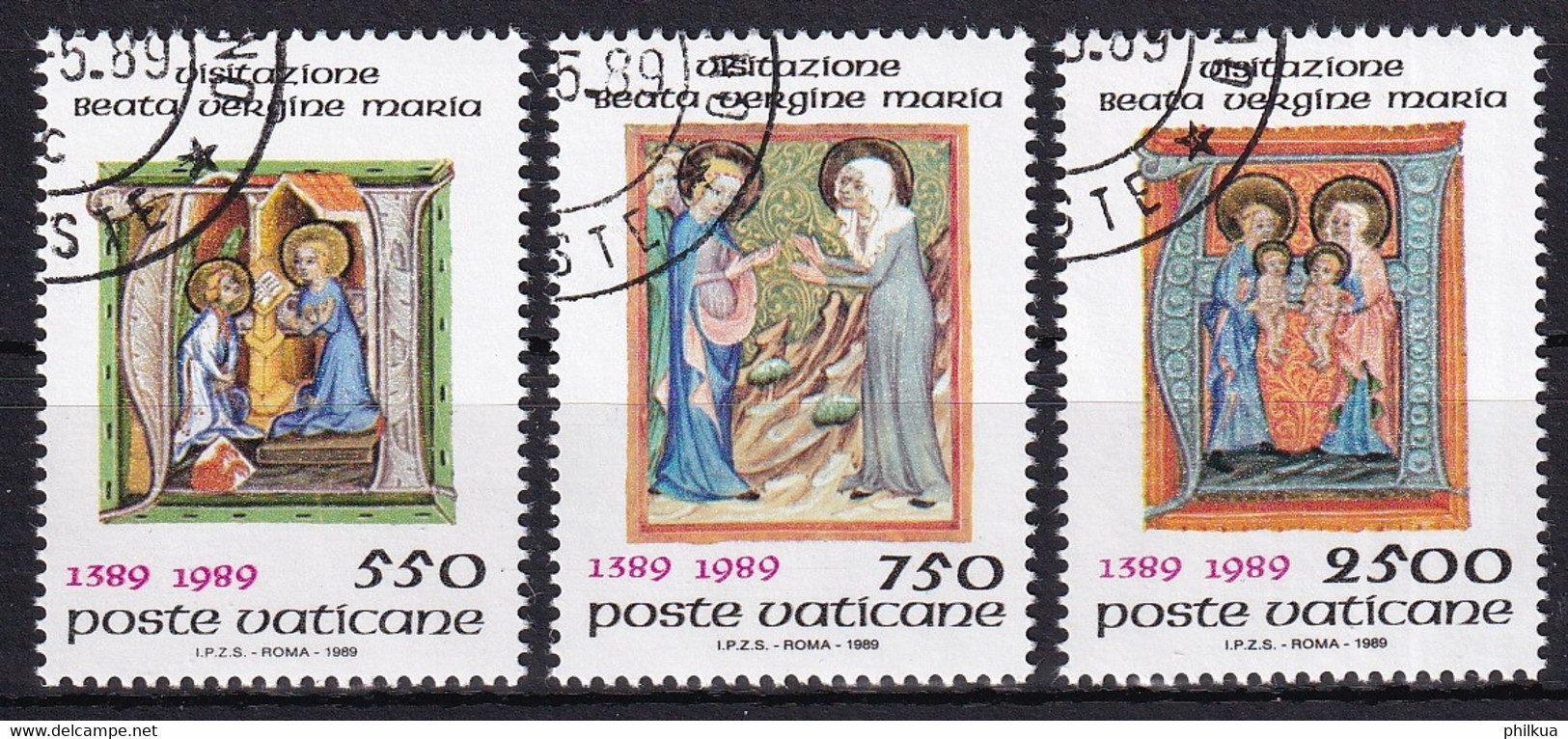 MiNr. 973 - 975  Vatikanstadt1989, 5. Mai. 600 Jahre Fest Mariä Heimsuchung - Einheitlich Gestempelt - Used Stamps