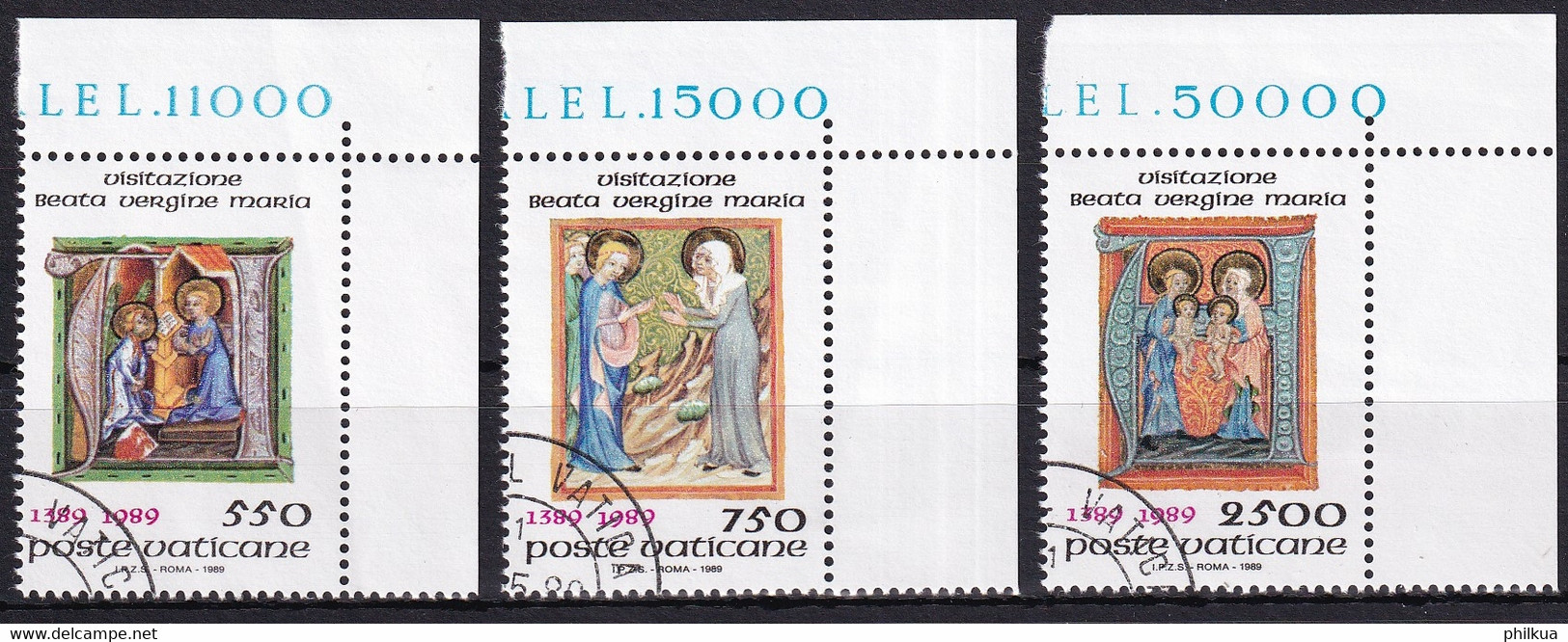 MiNr. 973 - 975  Vatikanstadt1989, 5. Mai. 600 Jahre Fest Mariä Heimsuchung - Einheitlich Gestempelt - Used Stamps