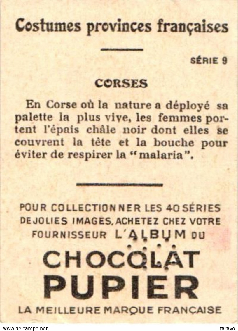 PETITE CHROMO CHOCOLAT PUPIER - TYPES DE BERGERES CORSES - Voir Commentaire Au Verso - Other & Unclassified