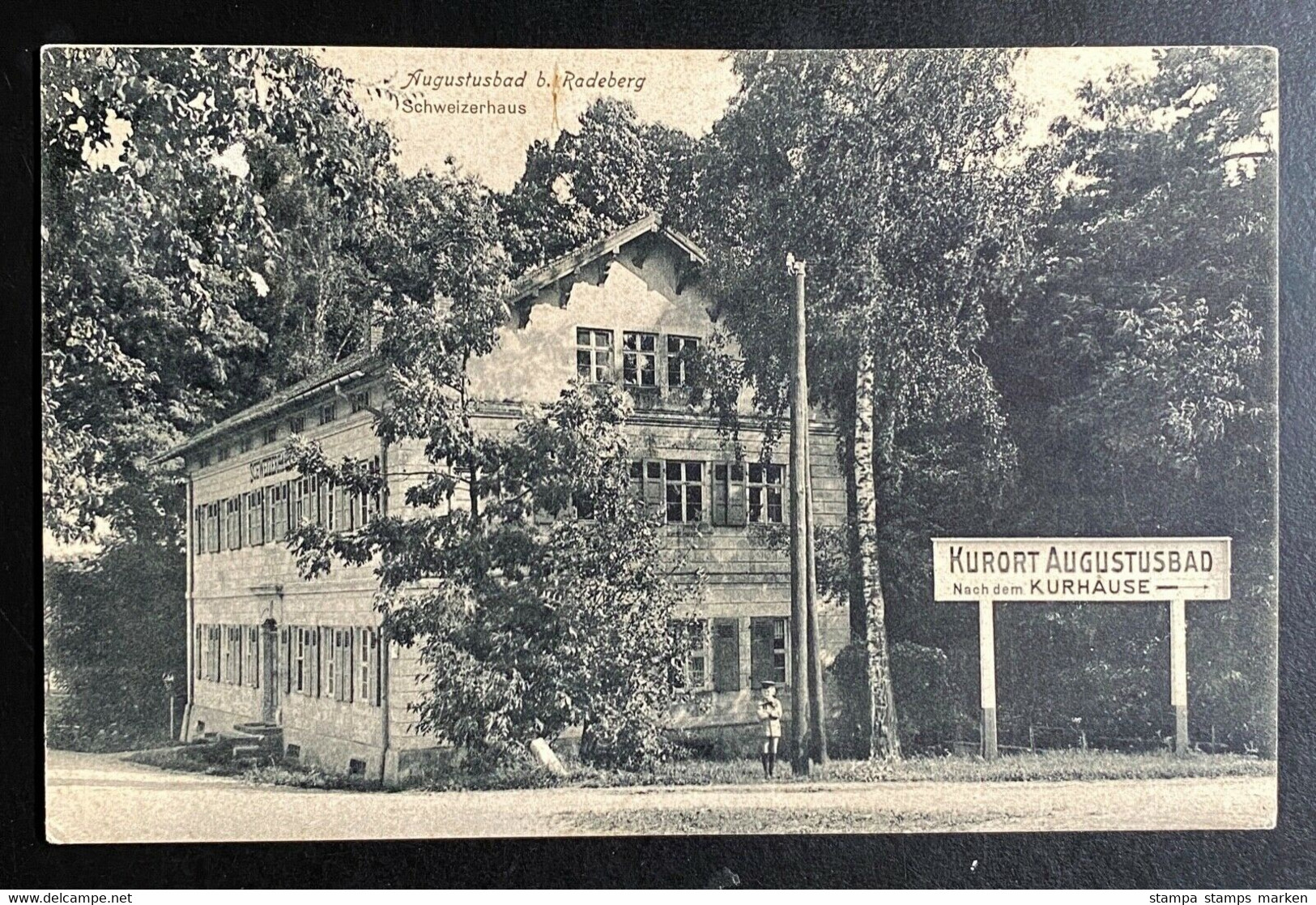 AK Litho Augustusbad B. Radeberg Schweizerhaus 1928 - Radeberg