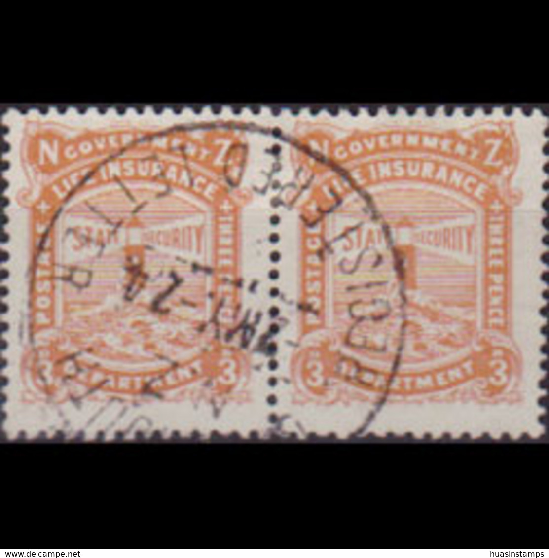 NEW ZEALAND 1913 - Scott# OY20 Lighthouse Pair 3p Used - Gebruikt