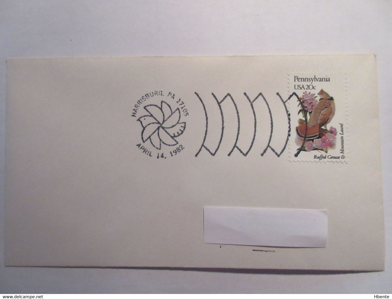 FDC Ruffed Grouse & Mountain Laurel - Harrisburg, PA, 1982 (USA) - Gélinotte Huppée - Obliteraciones & Sellados Mecánicos (Publicitarios)