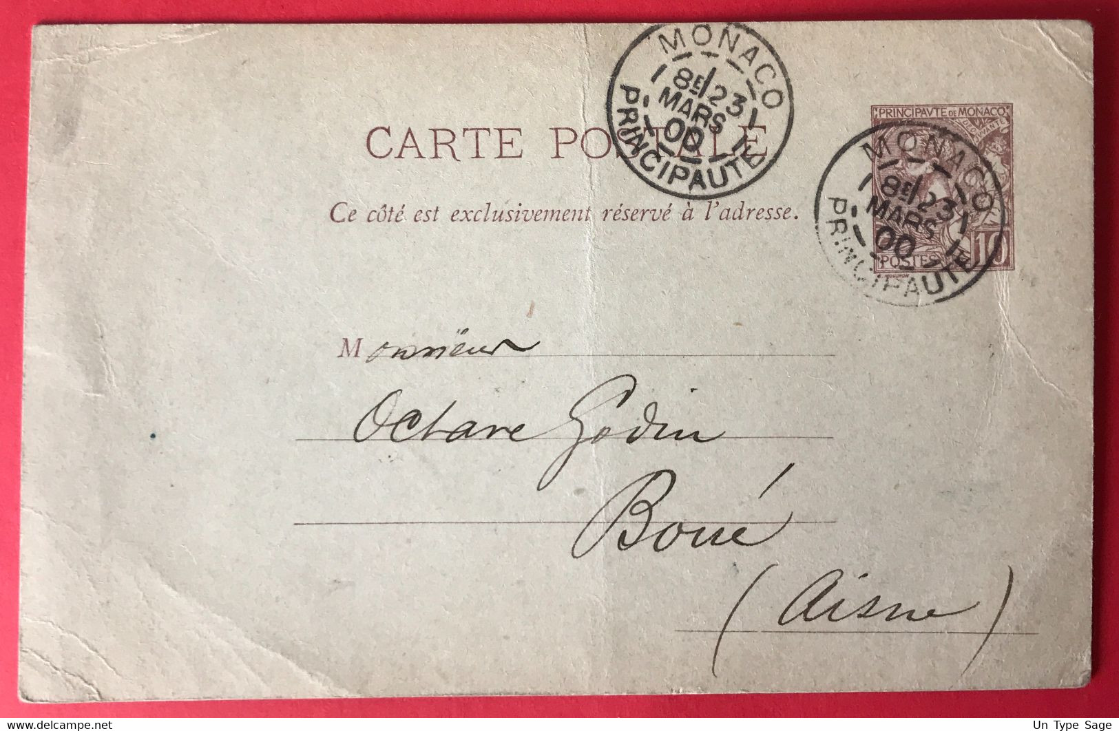 Monaco Entier 10c. TAD MONACO, Principauté 23.3.1900 - (A380) - Postal Stationery