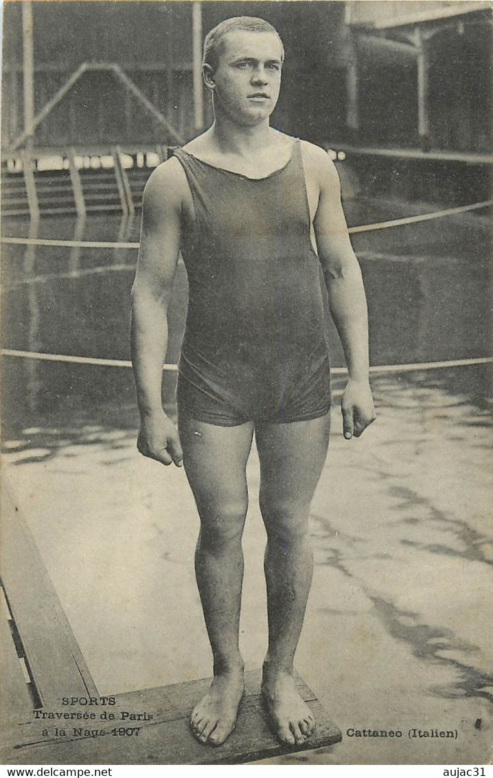 Dép 75 - Sports - Natation - Traversée De Paris à La Nage 1907 - Cattaneo - Italien - Italie - Italy - Italia - Swimming