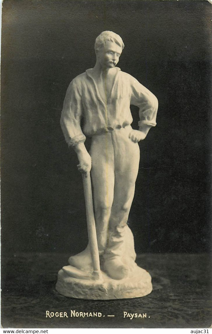 Arts - Sculptures - Roger Normand - Paysan - Dédicaces - Dédicace - Carte écrite Par Lui Même - état - Sculture