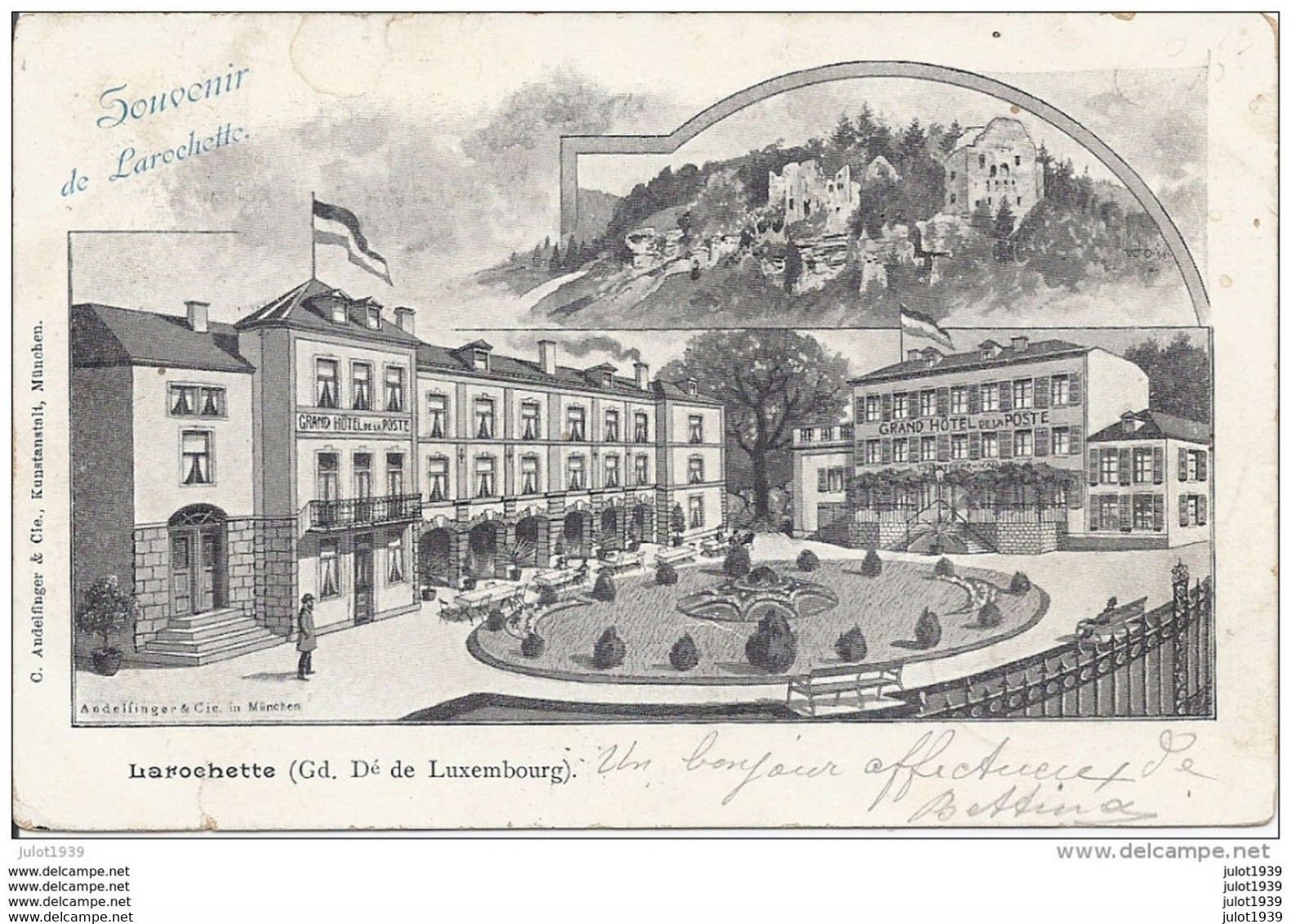 LAROCHETTE ..-- Précurseur . 1899 Vers ARLON ( Melle Louise MOLITOR ) . Voir Verso . - Larochette