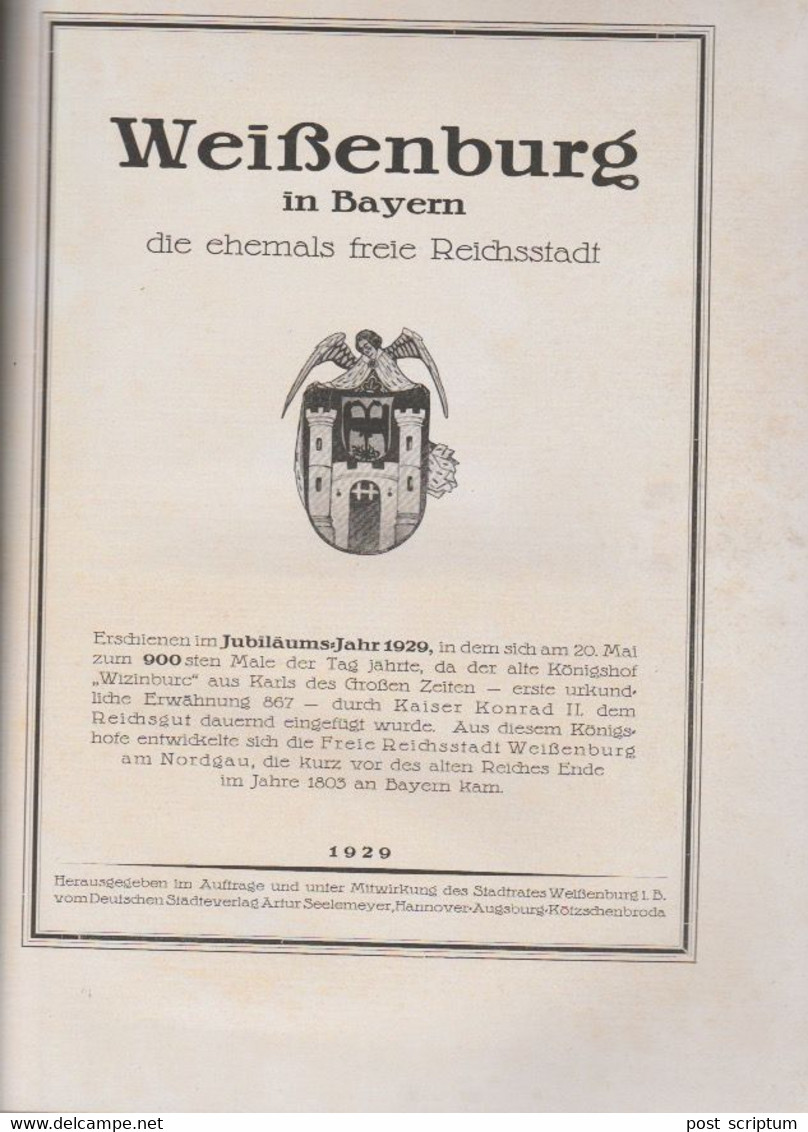 Livre -  En Allemand - Weissenburg In Bayerndie Ehemals Freie Reichsstadt - Bavière