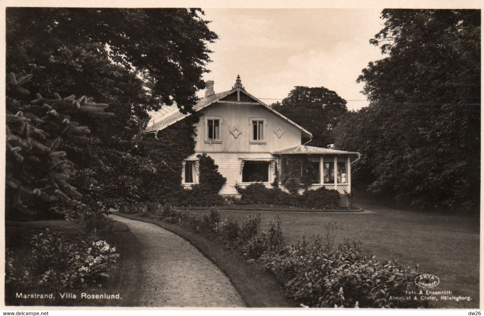 Marstrand (Sverige, Suède) Villa Rosenlund - Carte Axel Hellman, Non Circulée - Suède