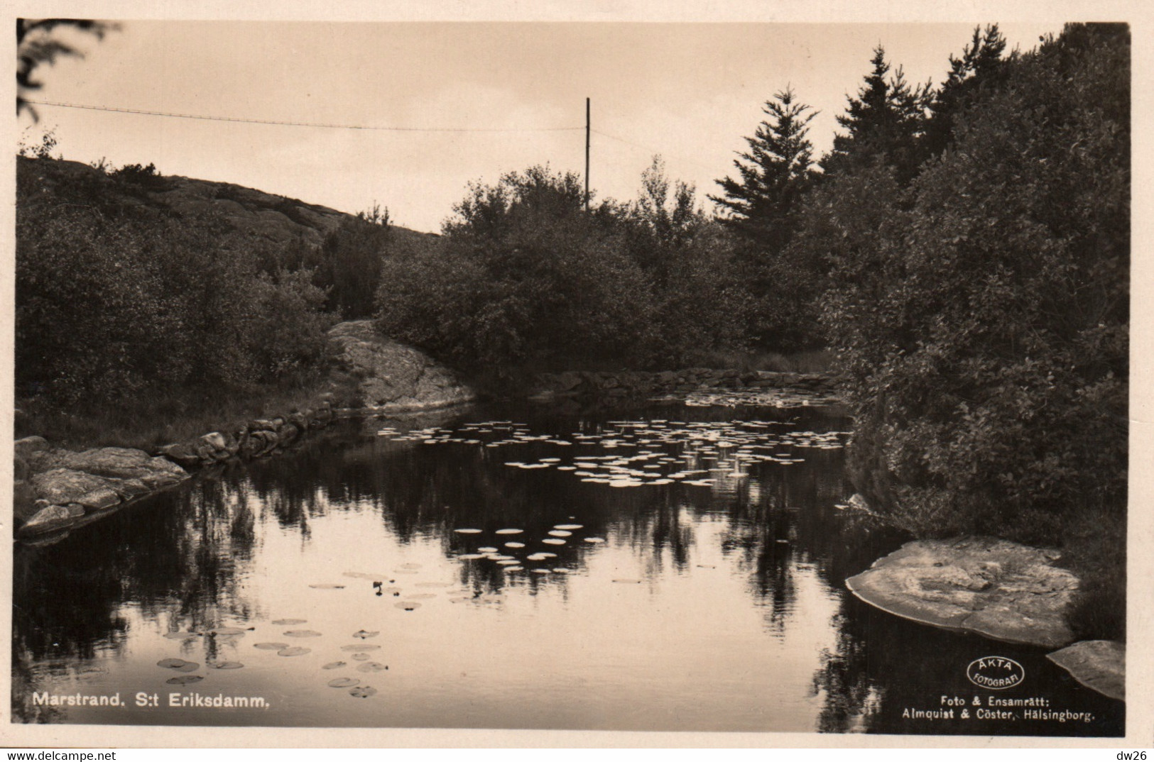 Marstrand (Sverige, Suède) S:t Eriksdamm (bassin) Carte Axel Hellman, Non Circulée - Zweden