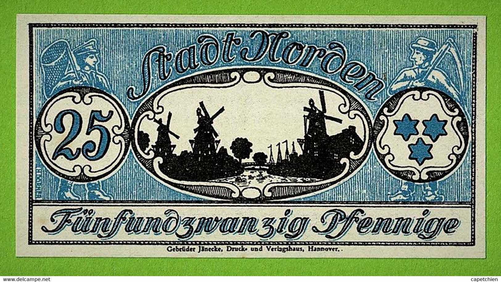 ALLEMAGNE / NORDEN / 25 PFENNIGE / NOTGELD / 6  JANVIER 1921 / N° SERIE 168988 - Non Classés