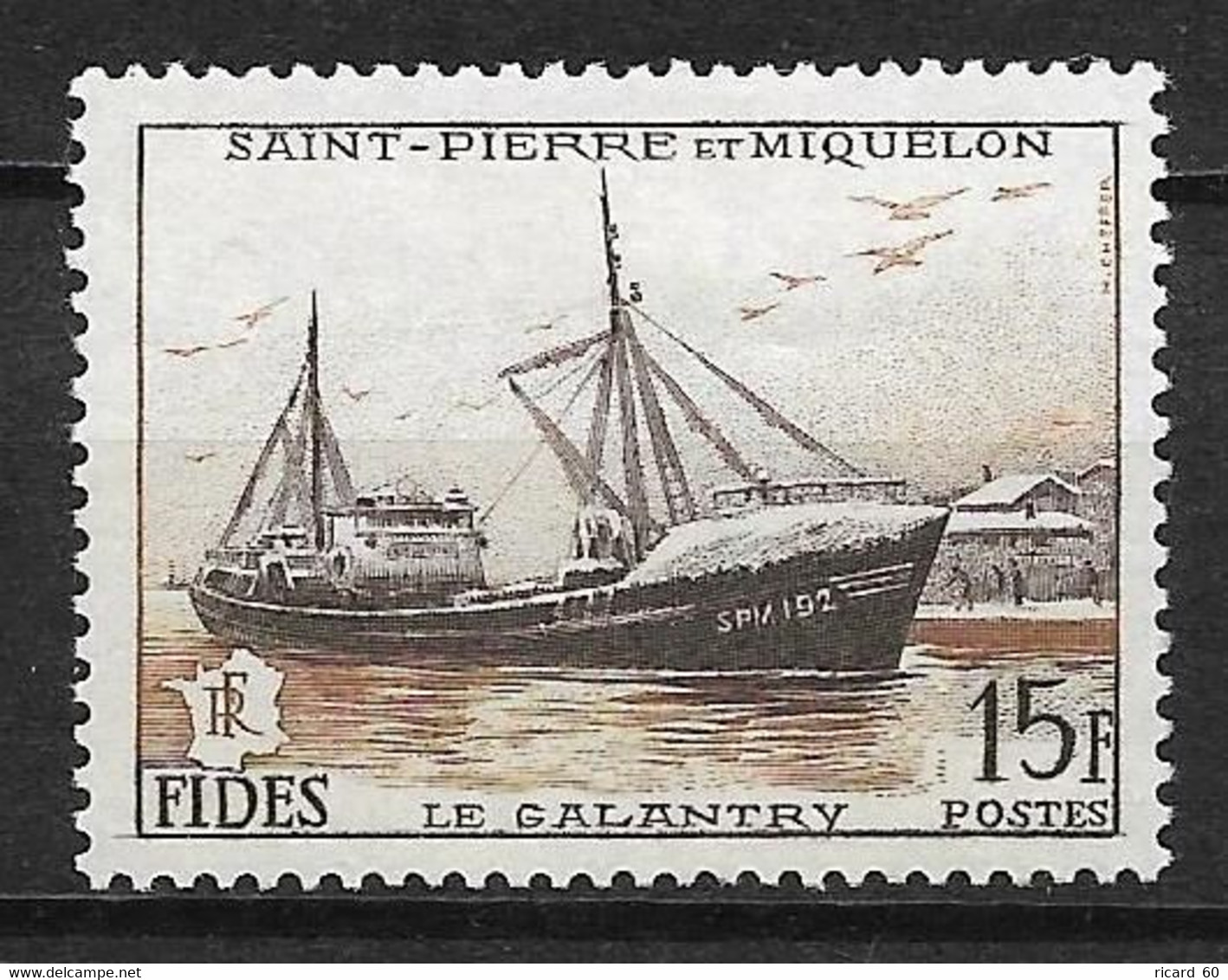 Timbres Oblitérés De St Pierre Et Miquelon, N°352 YT, FIDES, Chalutier" Galantry" - Gebruikt