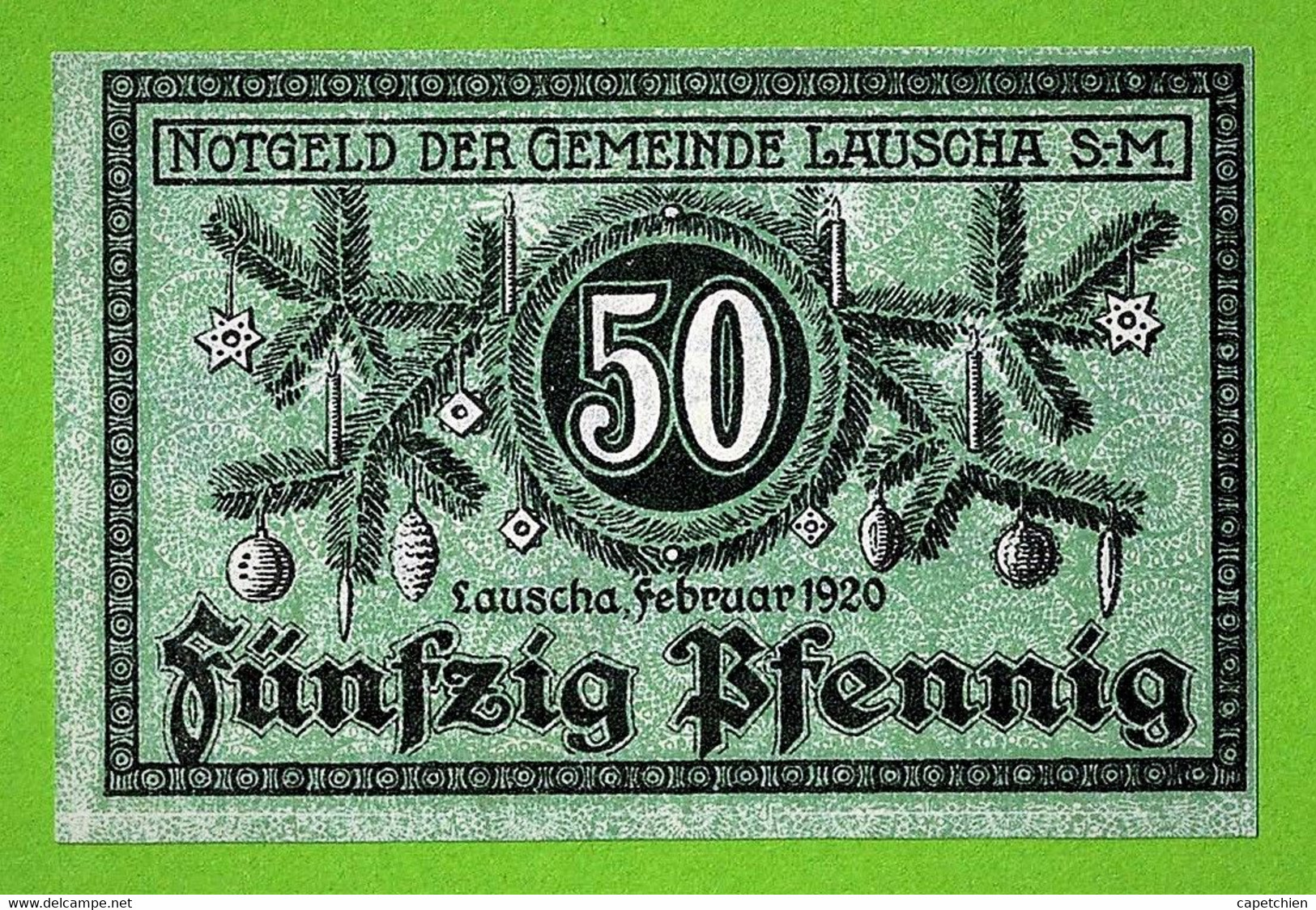 ALLEMAGNE / LAUSCHA / 50 PFENNIG / NOTGELD / FEVRIER 1920 / N° SERIE A 11965 - Ohne Zuordnung