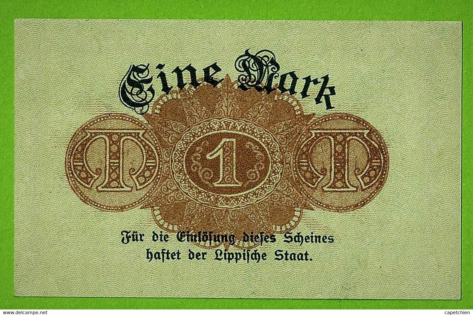 ALLEMAGNE / DETMOLD / EINE MARK / NOTGELD / 13 NOVEMBRE 1918  / NEUF - Unclassified