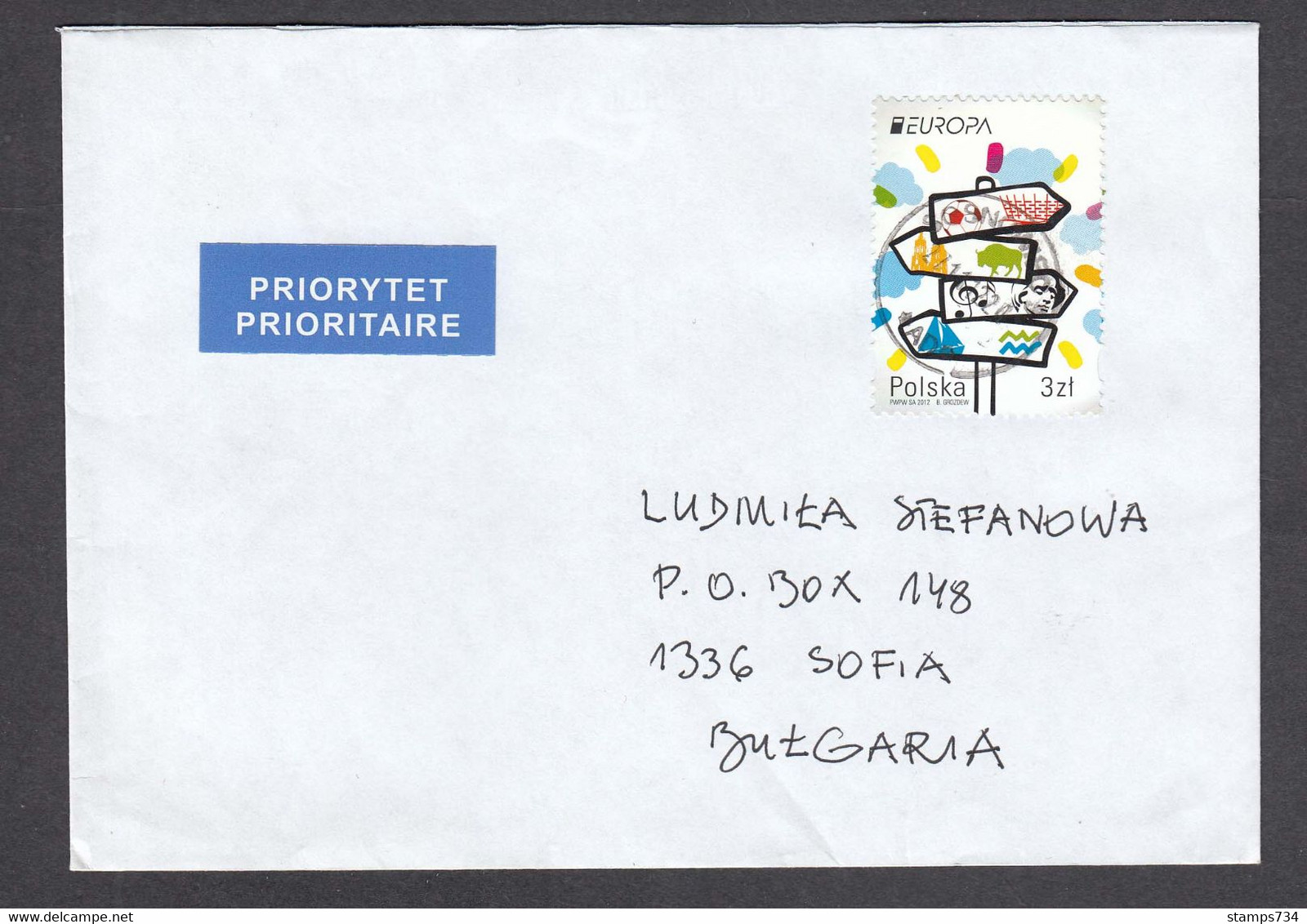 Poland - 10/2012, 3 Zl., EUROPA, Letter Ordinary - Brieven En Documenten