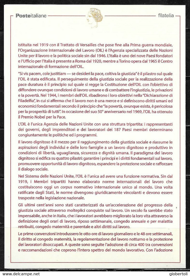 Italia/Italy/Italie: Bollettino Informativo Delle Poste, Organizzazione Internazionale Del Lavoro (ILO) - IAO