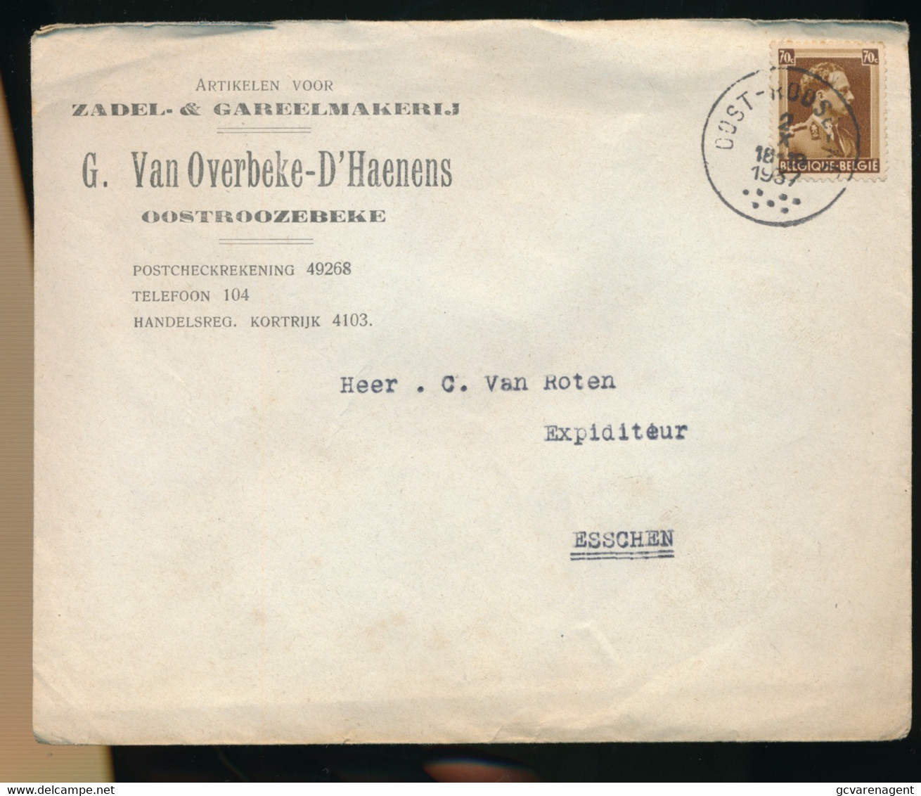 COVER - OOSTROOZEBEKE - ZADEL & GAREELMAKERIJ - G.VAN OVERBEKE - D'HAENENS - Oostrozebeke