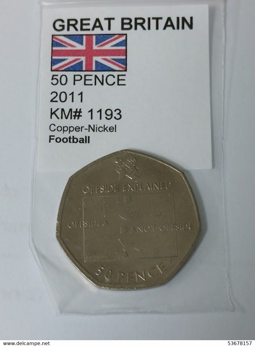 Great Britain -  50 Pence, 2011, Football, KM# 1193 - 50 Pence