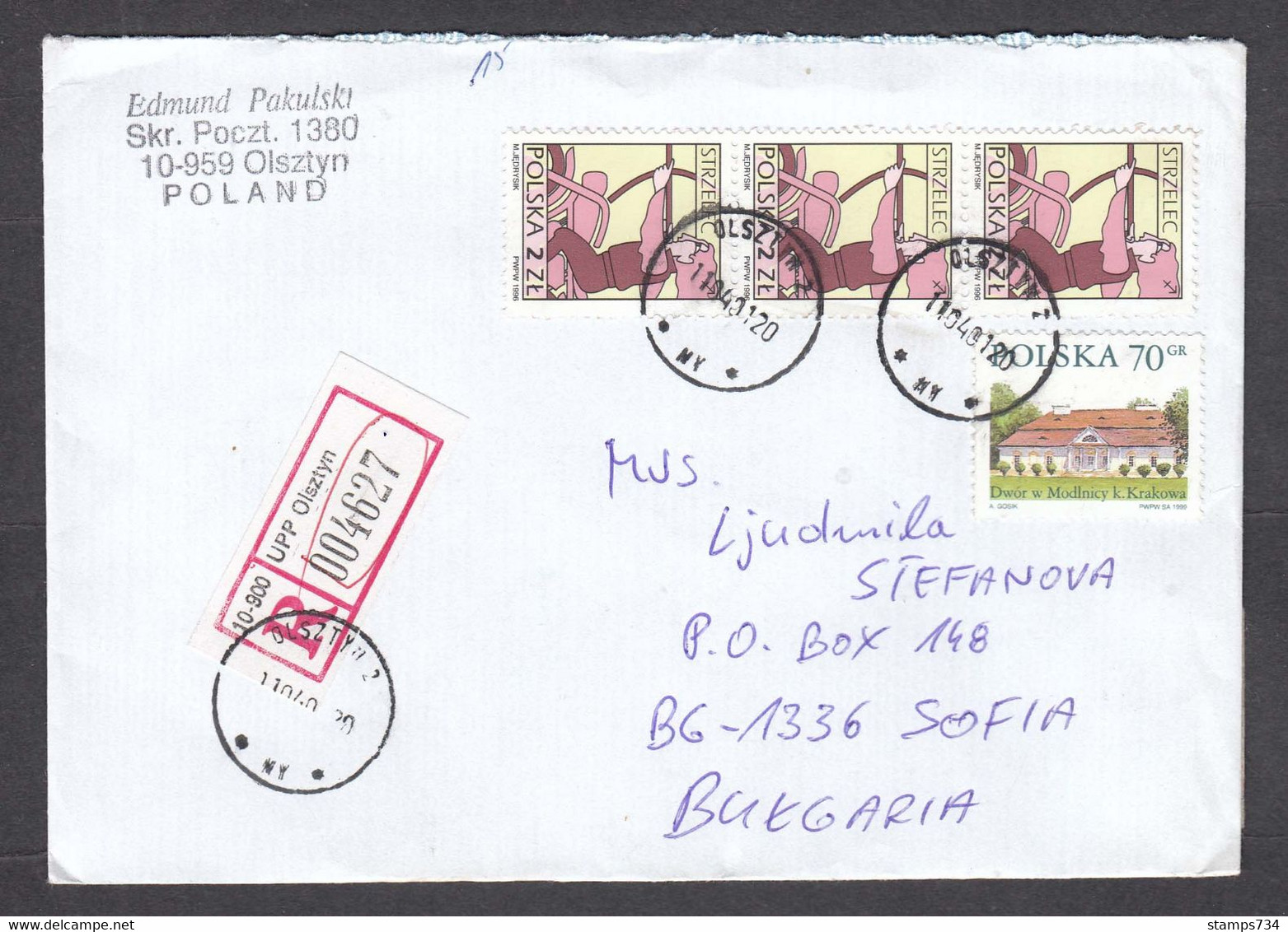 Poland - 21/2001, 6.70 Zl, Zodiac, Architektur, Letter Registred - Brieven En Documenten