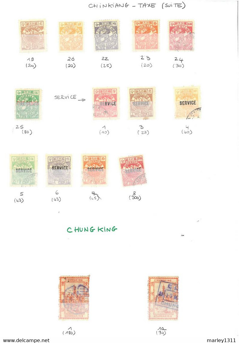 CHINE - TREATY PORTS - CHINKIANG (ZHENJIANG) + CHUNGKING - ...-1878 Préphilatélie