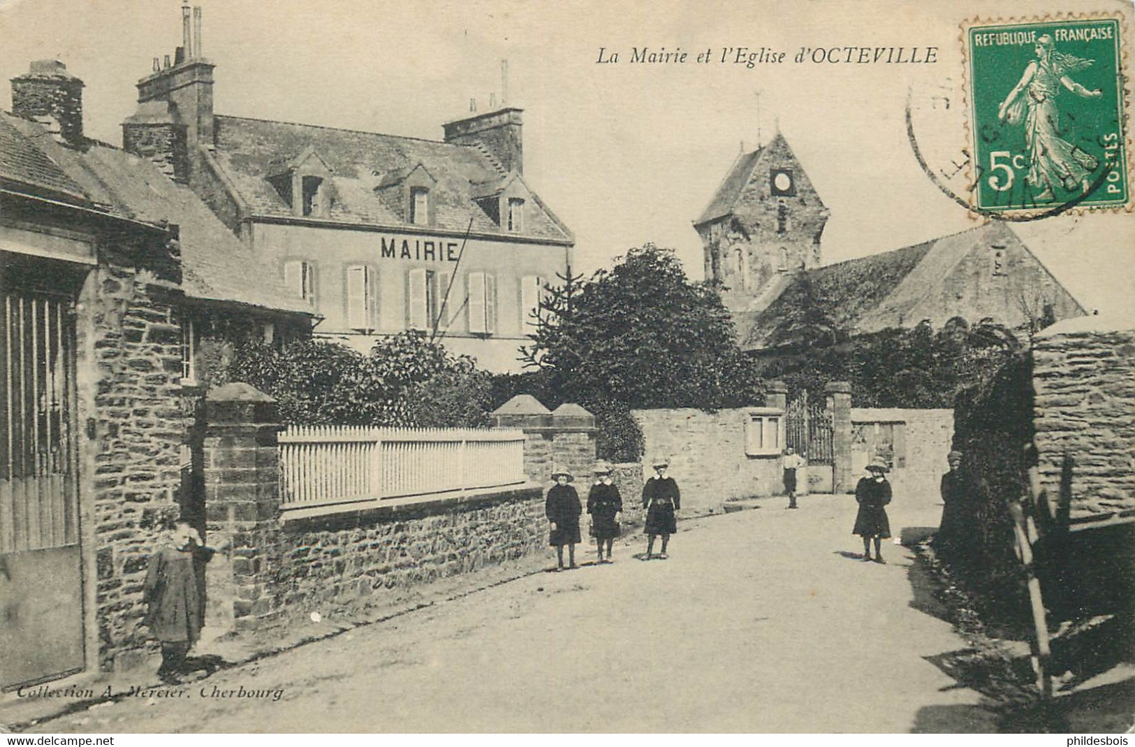 MANCHE  OCTEVILLE  La Mairie Et L'église - Octeville