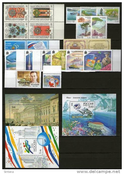 Russia/Russland 1998 Kompletter Jahrgang/Complete Year - 78 Marken/Stamps + 3 Blocks/SS **/MNH - Années Complètes