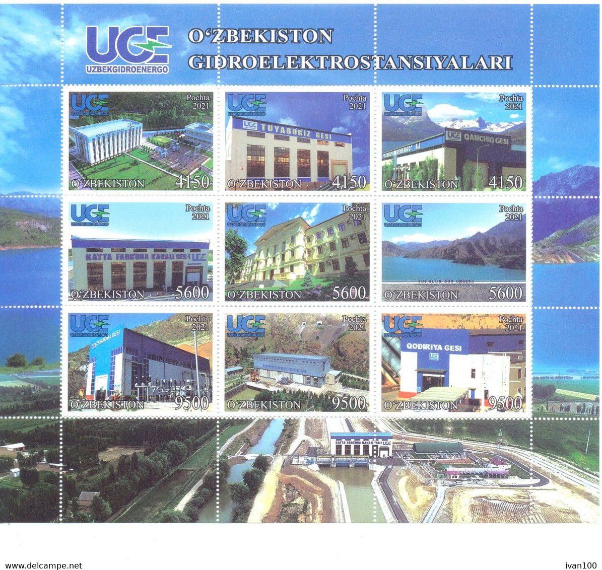 2021. Uzbekistan, Hydro Power Centrales Of Uzbekistan, Sheetlet,  Mint/** - Uzbekistán