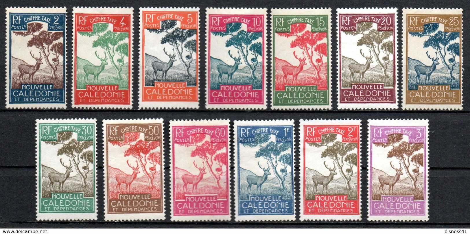 Col24 Colonies Nouvelle Calédonie Taxe N° 26 à 38 Neuf X MH Cote 19,00 € - Timbres-taxe