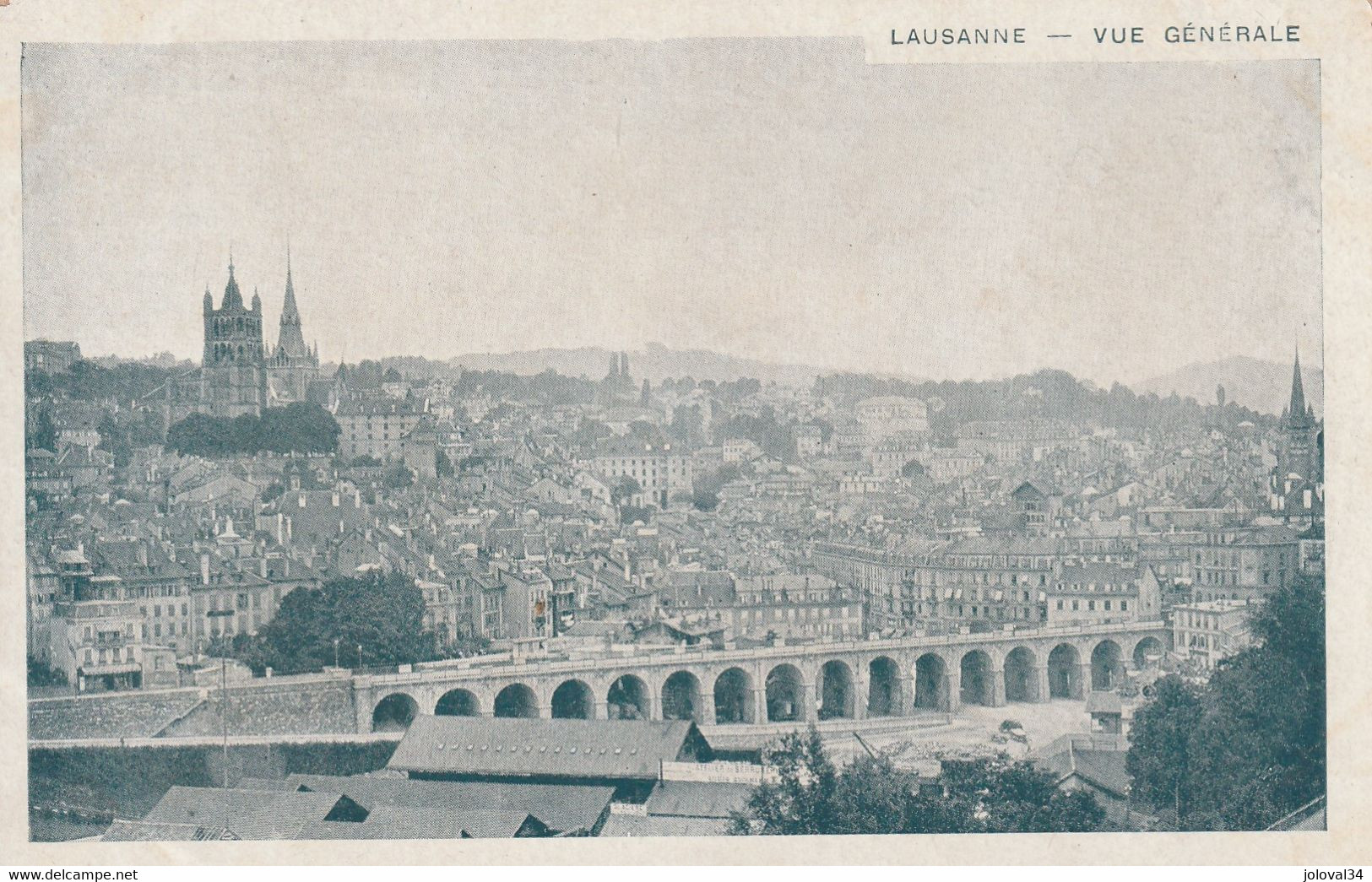 Suisse -  LAUSANNE - Vue Générale - Verso Publicité Champagne MERCIER - Château De Pékin - Champagne