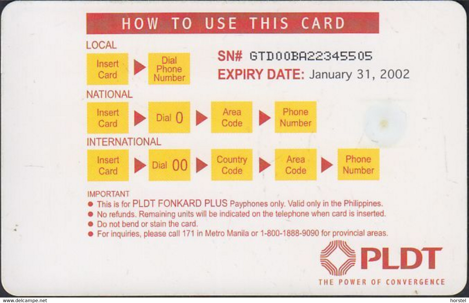 Philippinen - PLDT Chip - Fonkaad Plus 100 Pesos - 2002 - Filippine